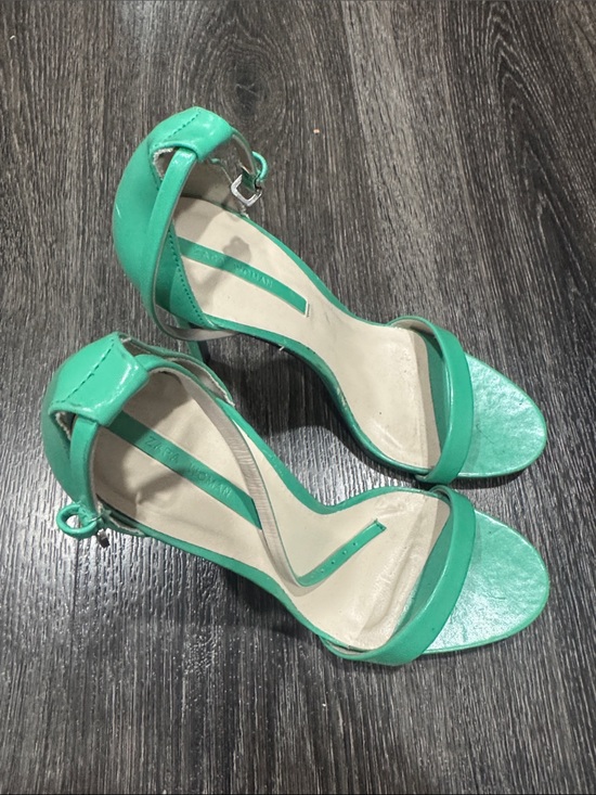 Zara Shoes - Zara Green Ankle-Strap Open-Toe Heels